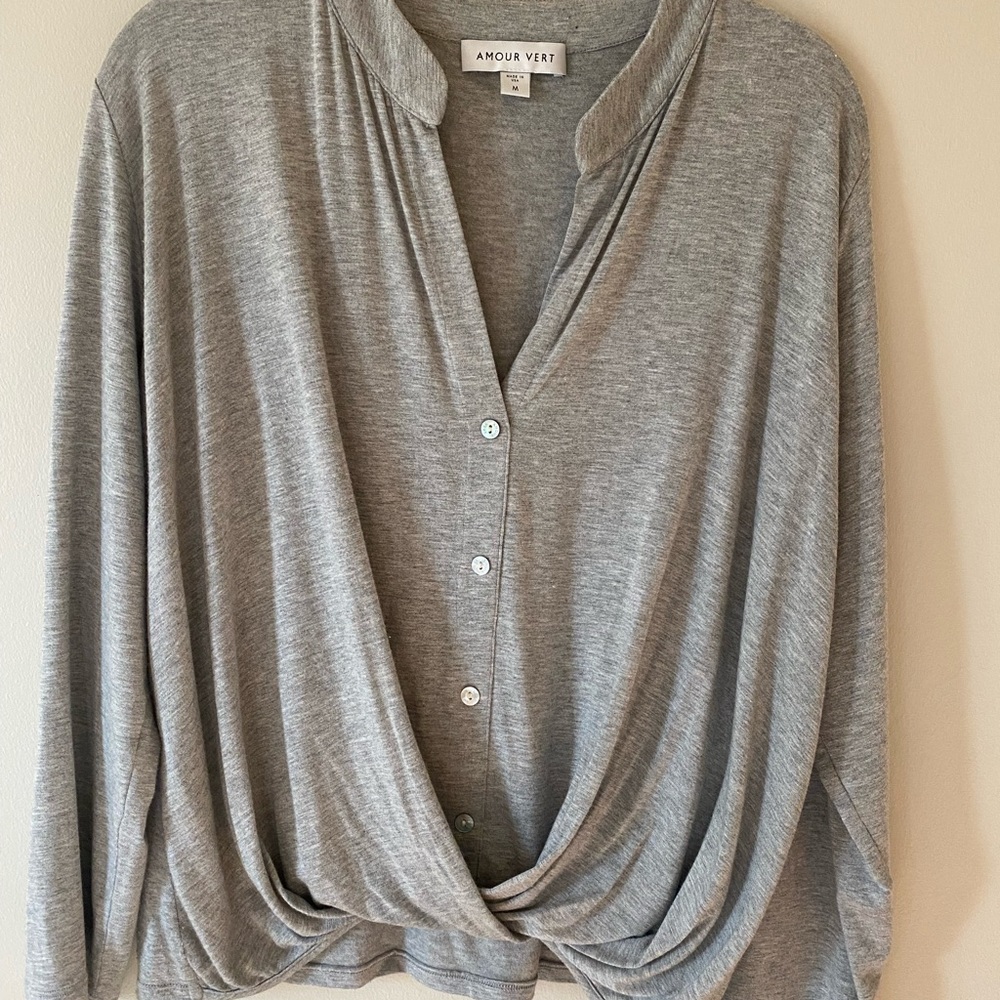 Amour Vert lucile signature modal gray long sleeve